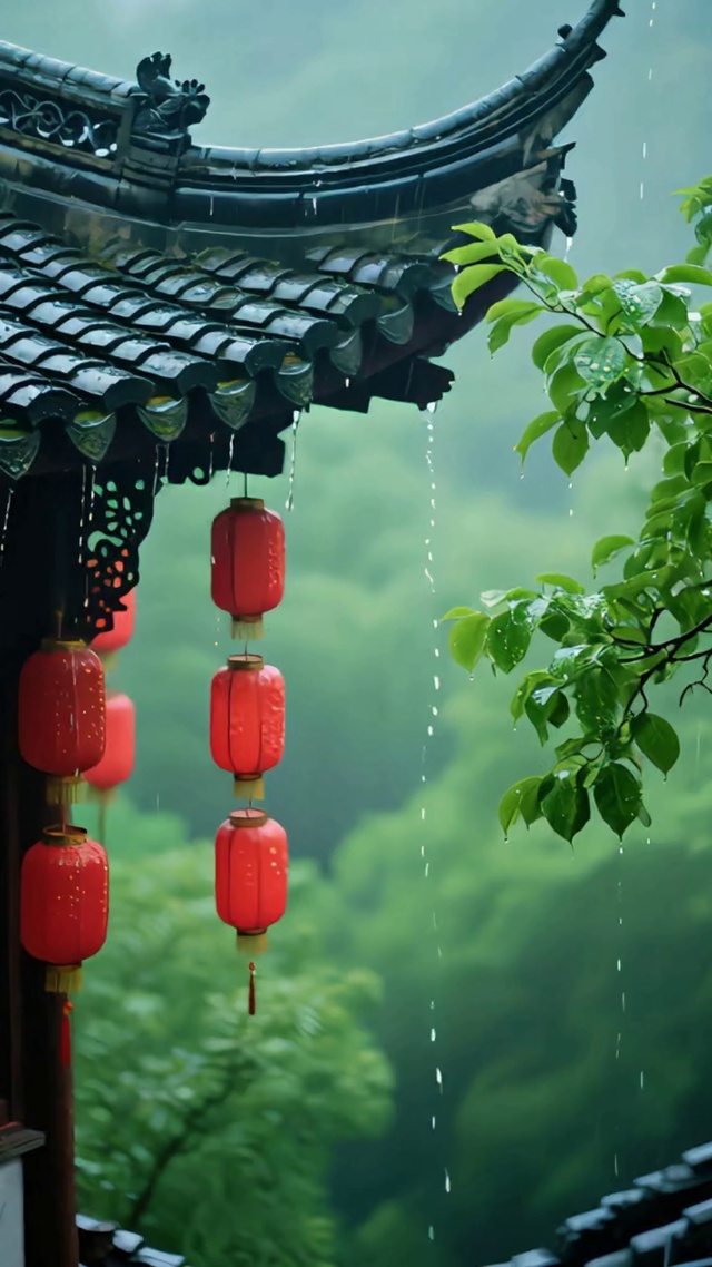雨中屋檐