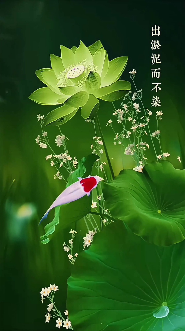 荷花和锦鲤4k动态壁纸