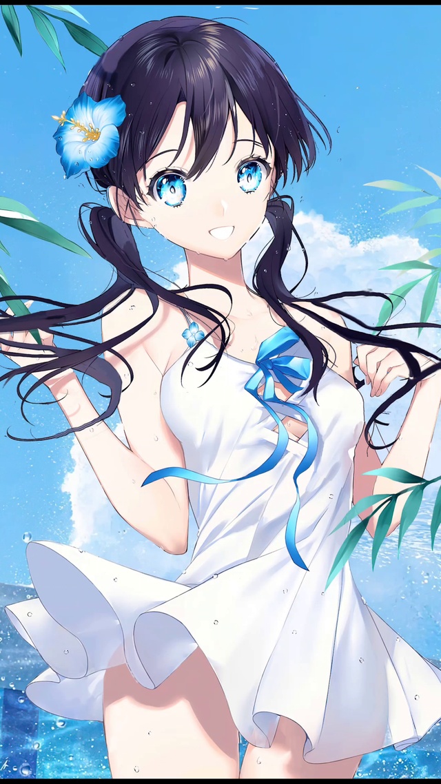 夏日清爽动漫二次元少女插画