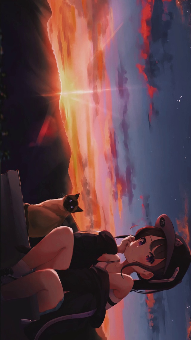 4K看日落的女孩