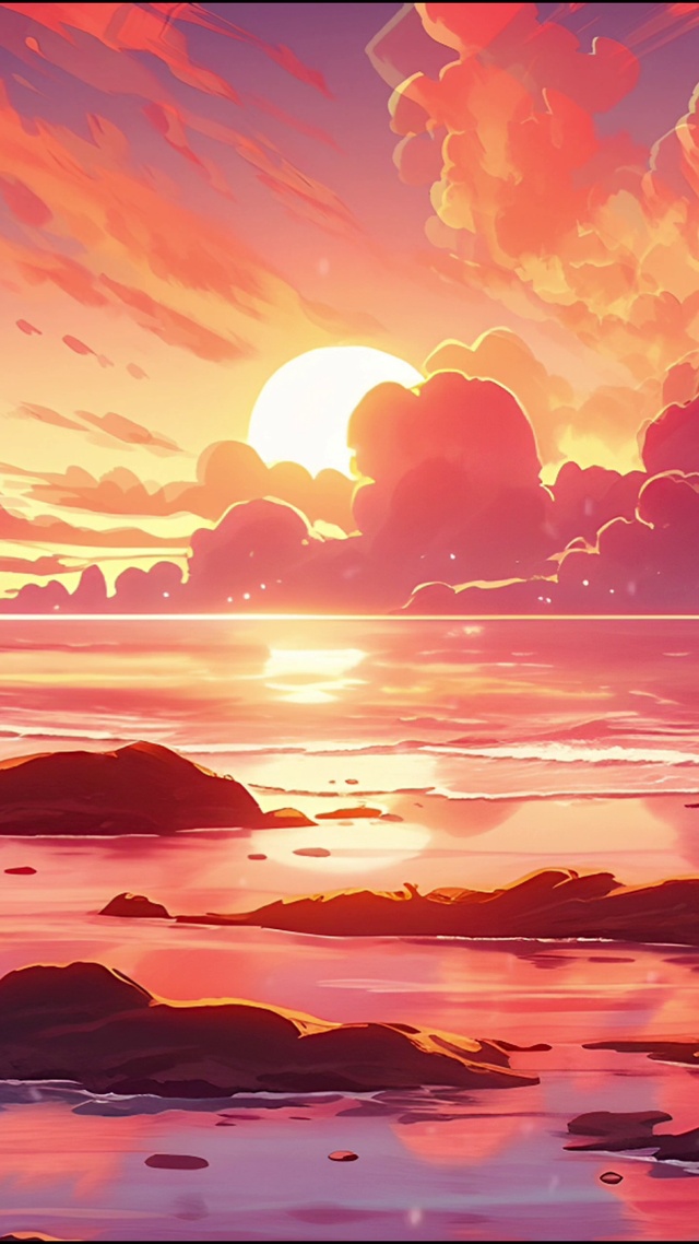 4K 海上落日