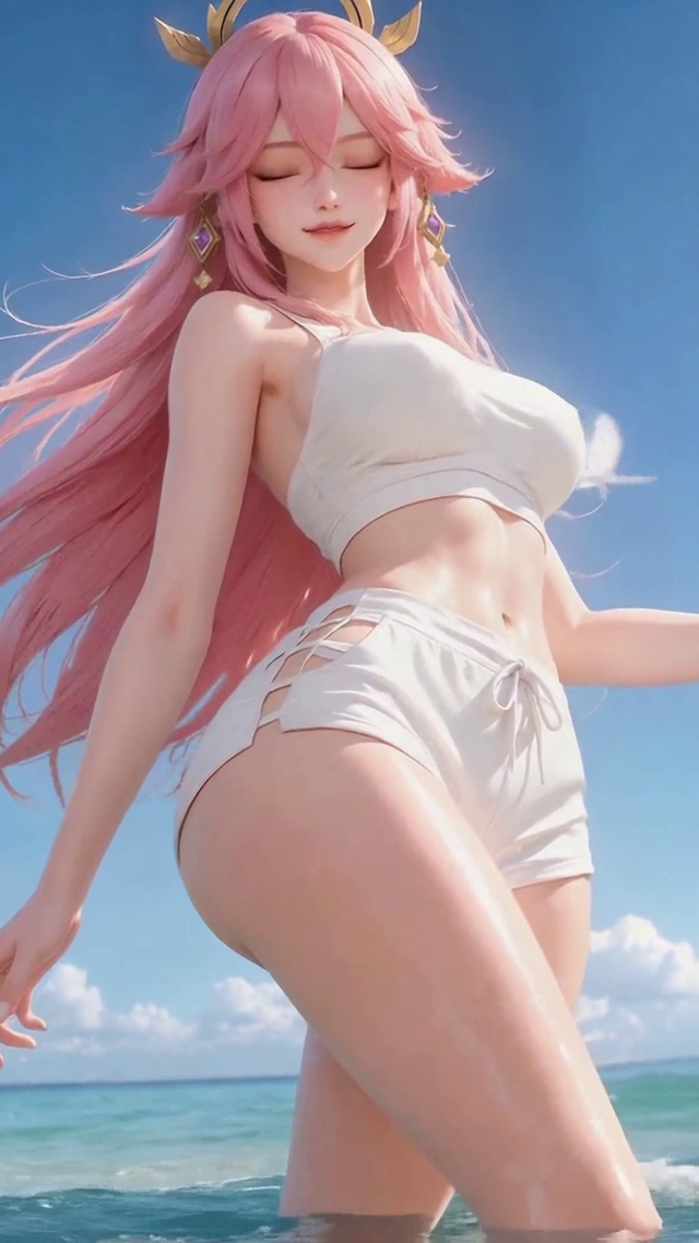夏日海边八重神子