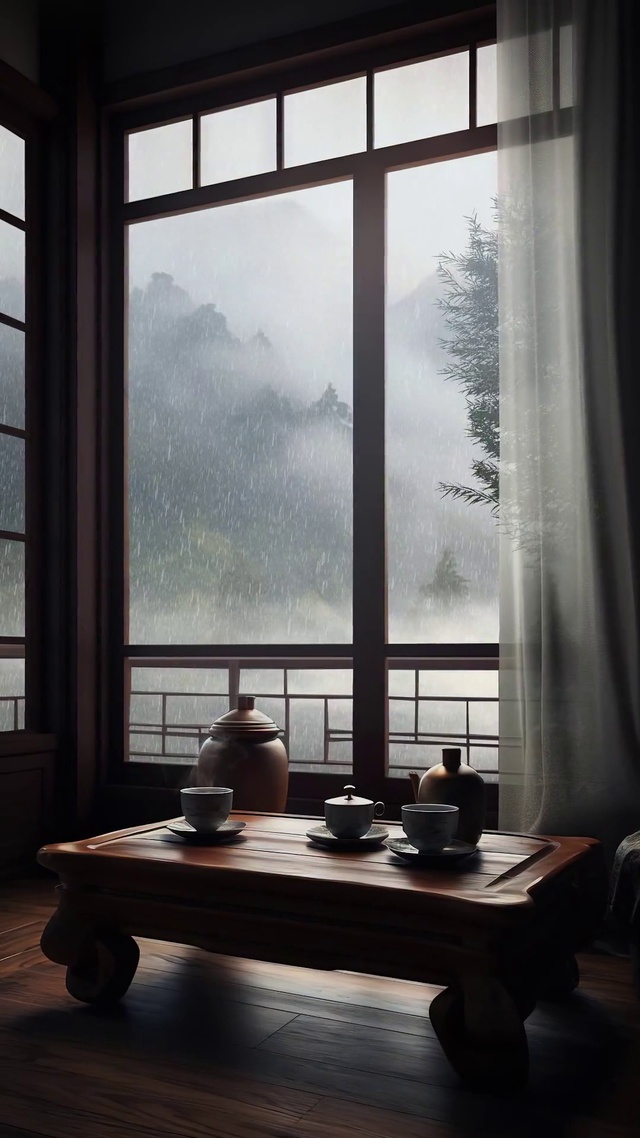 煮茶听雨