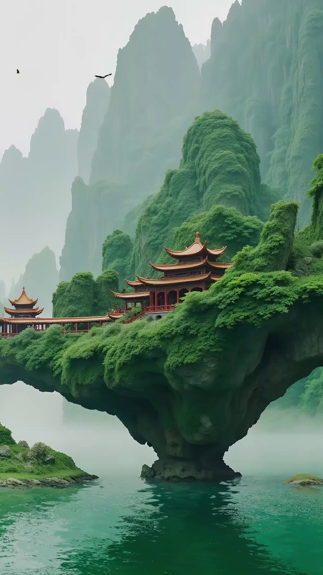 唯美治愈国风仙境山水