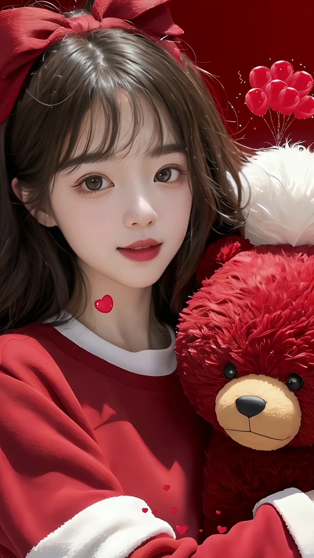 红色蝴蝶结‖美女