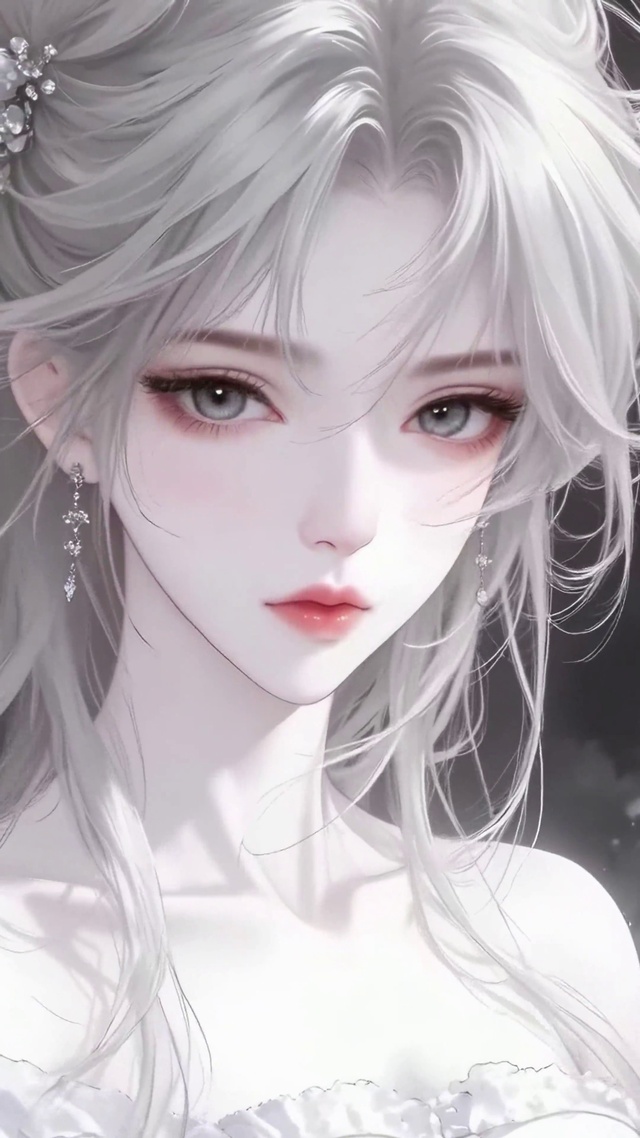雪境空灵古风白发少女