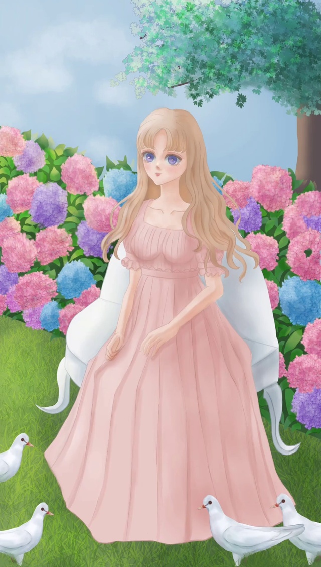 庭院小憩 少女壁纸系列