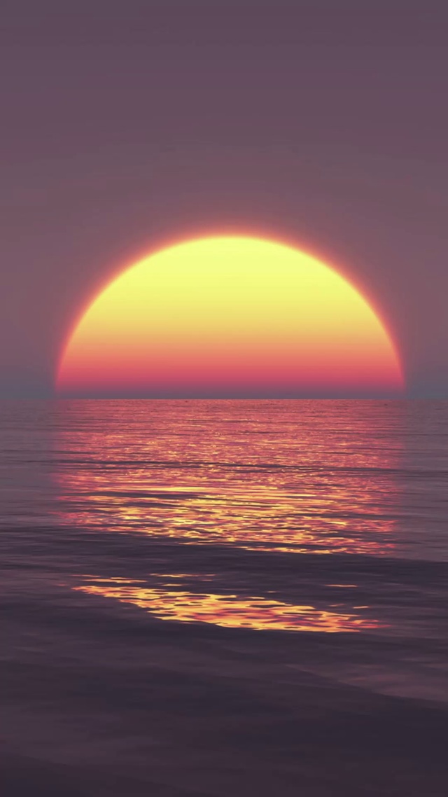 4K 高清 海洋大太阳升起