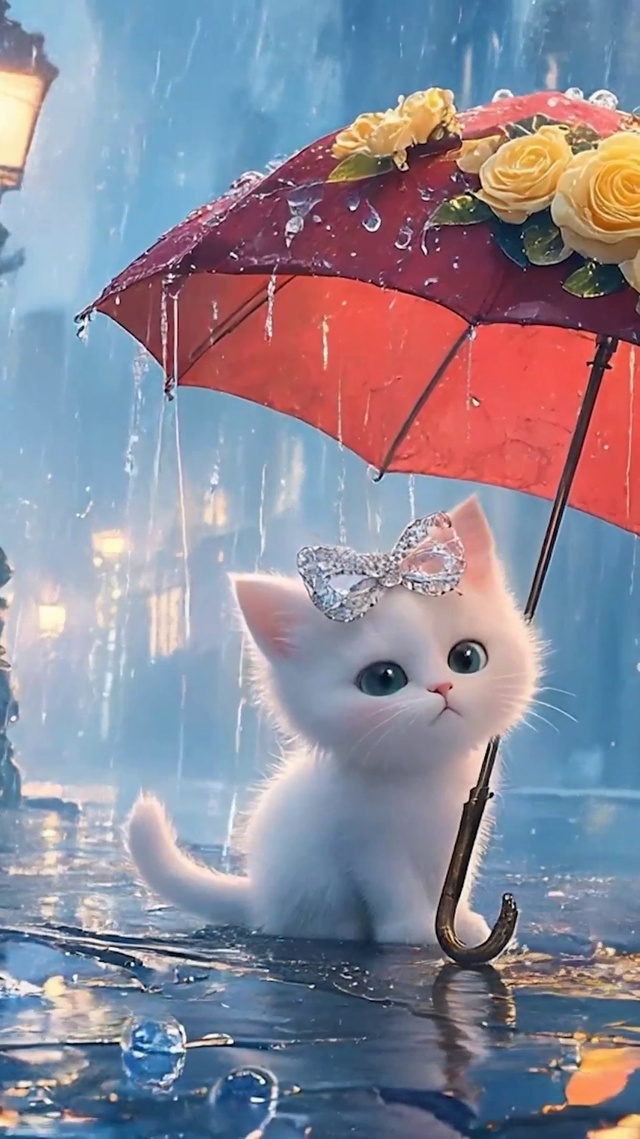 雨天可爱猫咪
