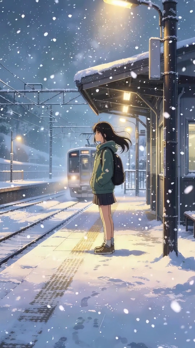 等车的女孩