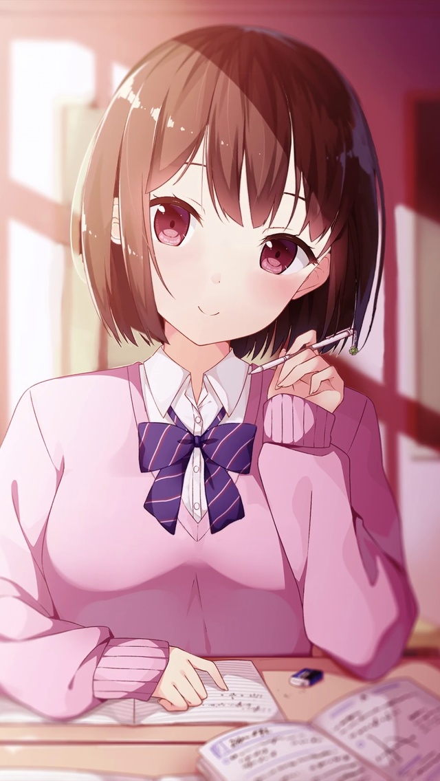 阳光少女窗前绽放笑容l