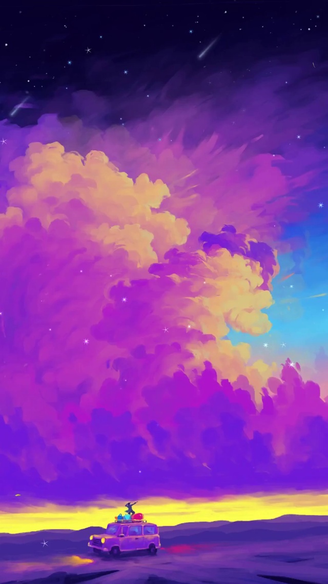 唯美治愈晚霞风景