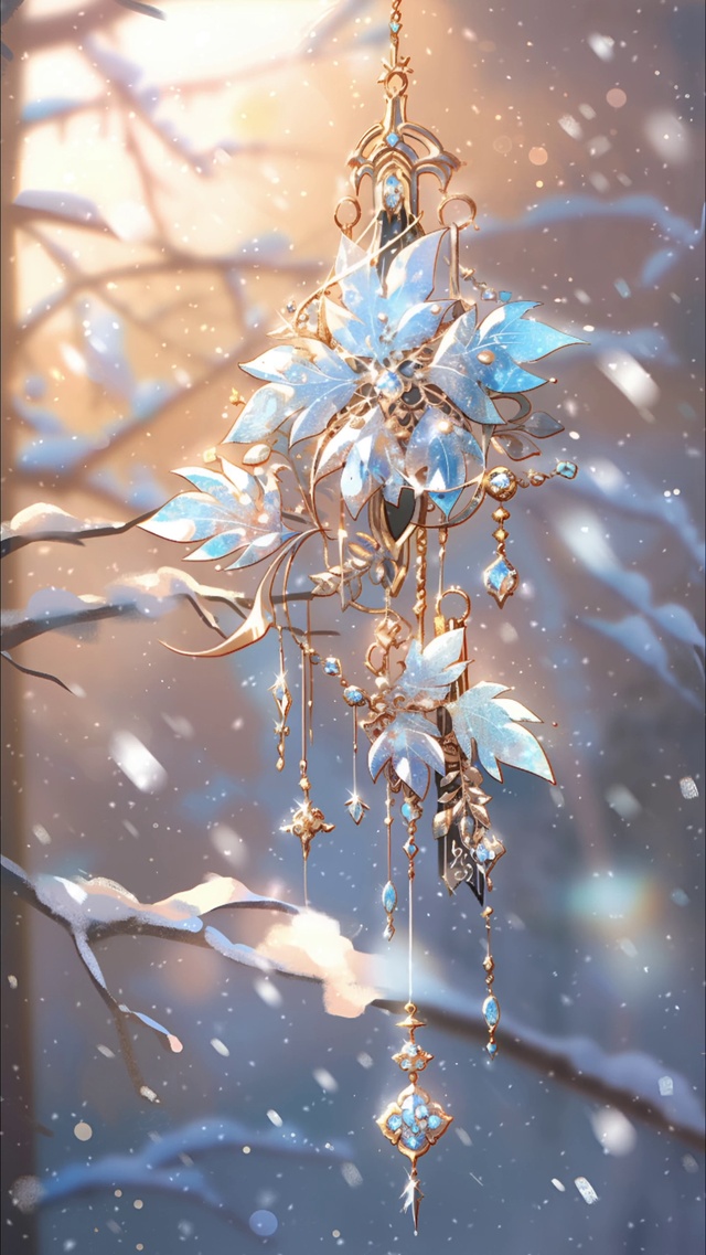 雪中风铃(风景手机动态壁纸)