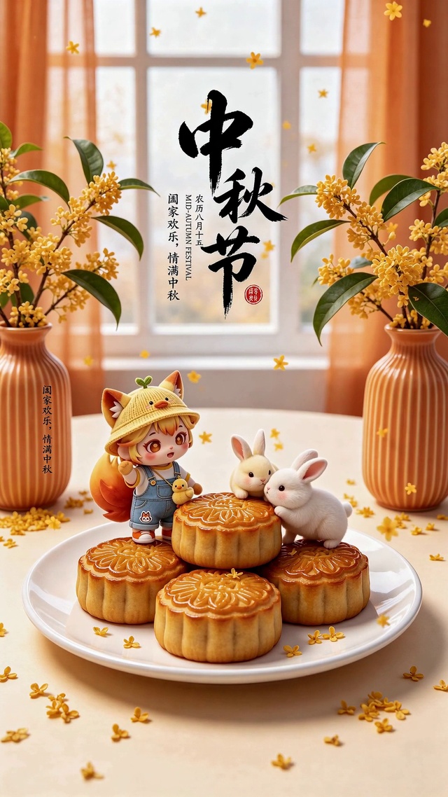中秋快乐与兔共渡中秋声声影影