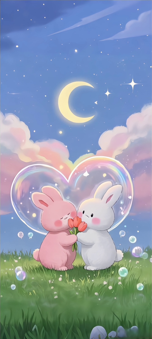 星夜拥吻，兔恋如梦