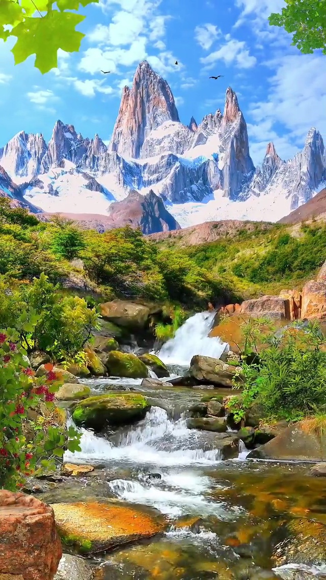 雪山流水潺潺