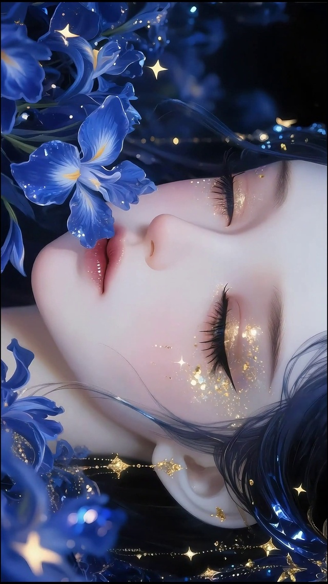 蓝色系-梦幻古风少女