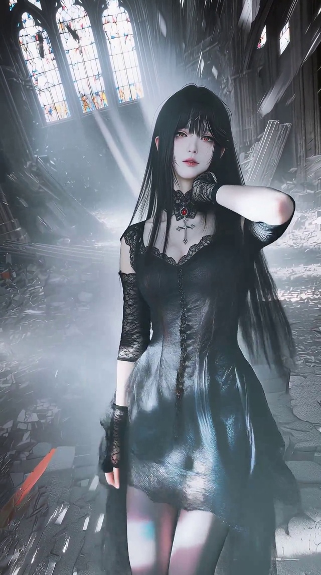 哥特黑长直少女