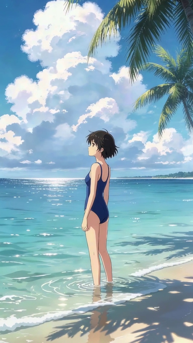 海边二次元女孩