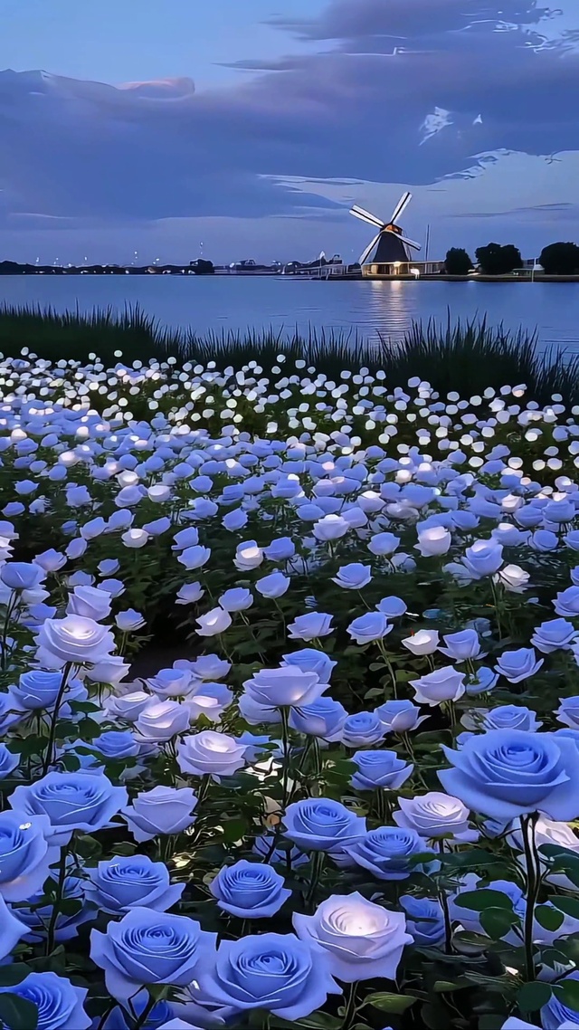 梦幻的蓝色花海