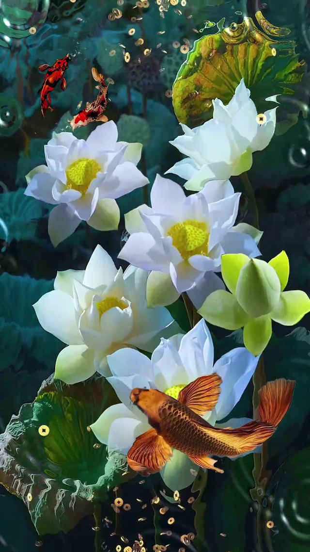 金鱼戏水