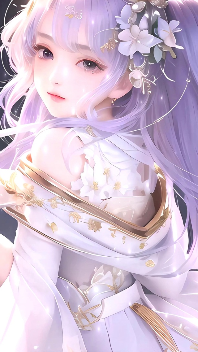 回眸紫衫少女