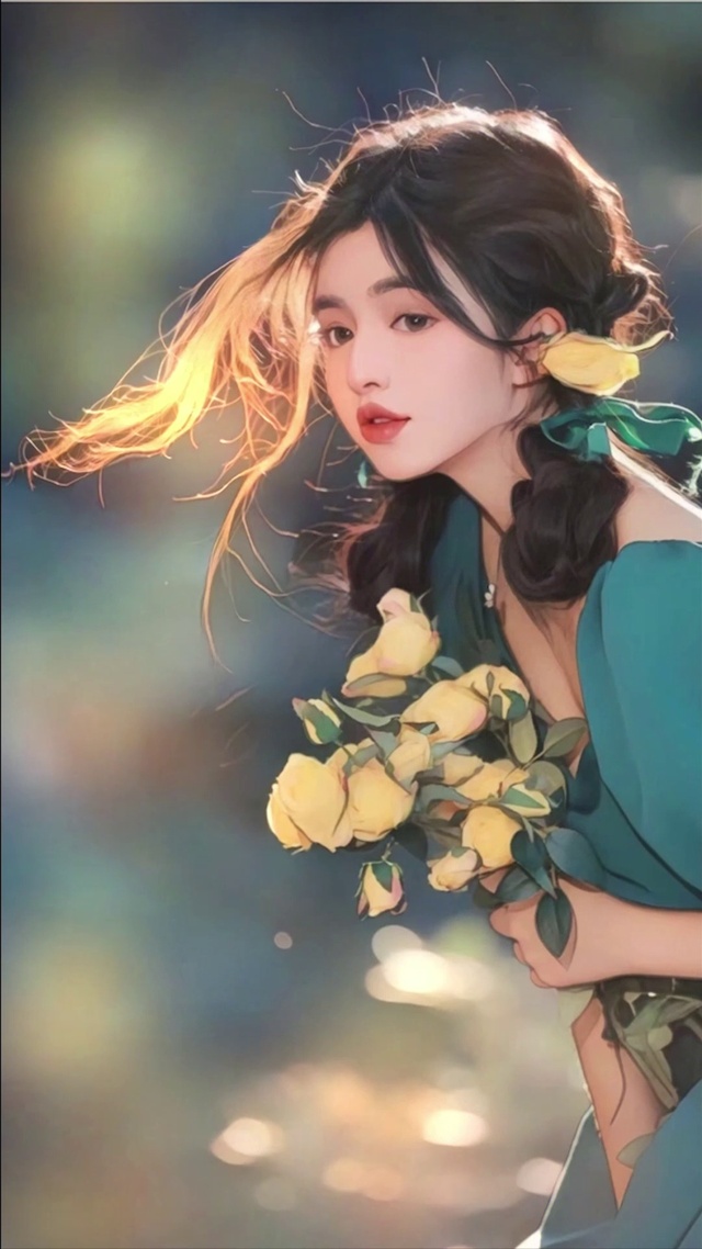 沐浴阳光的女孩