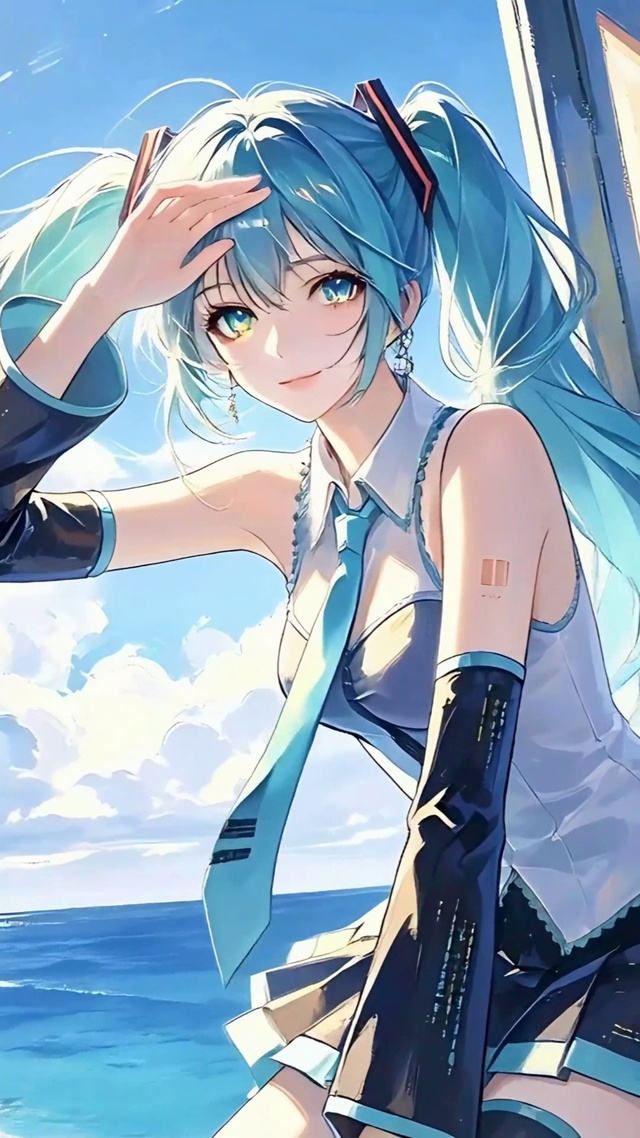 蓝天下看海初音