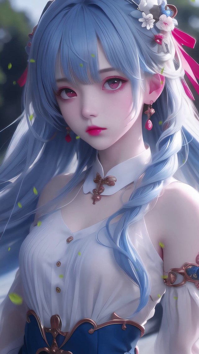 清纯性感高冷蓝发美少女