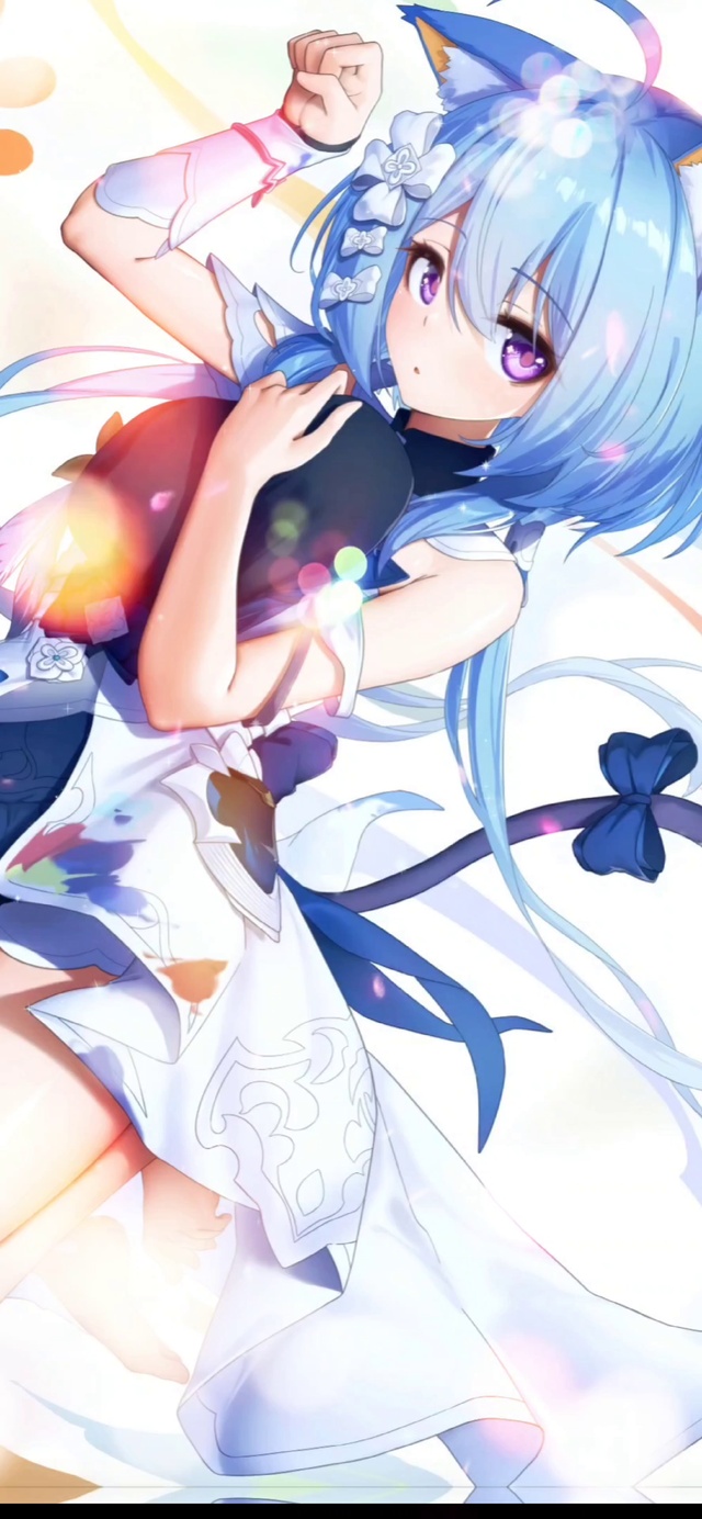 可爱蓝发猫女