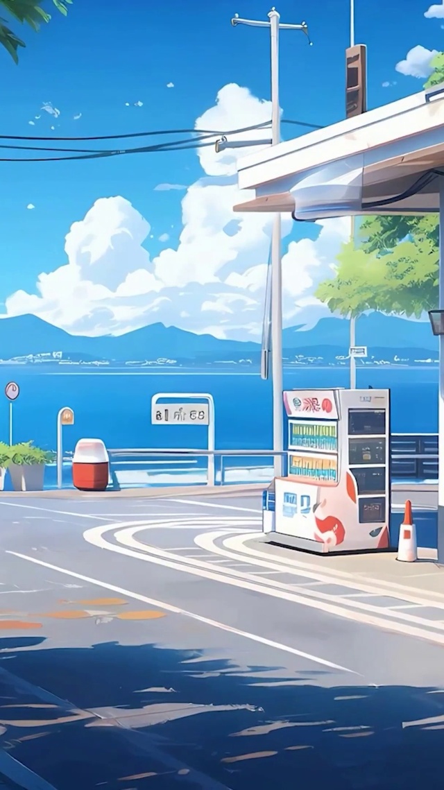 海边加油站