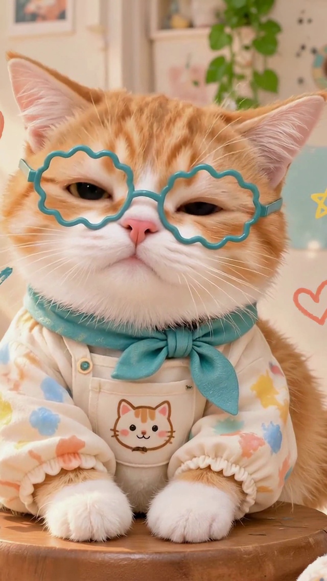 可爱橘猫画画治愈日常