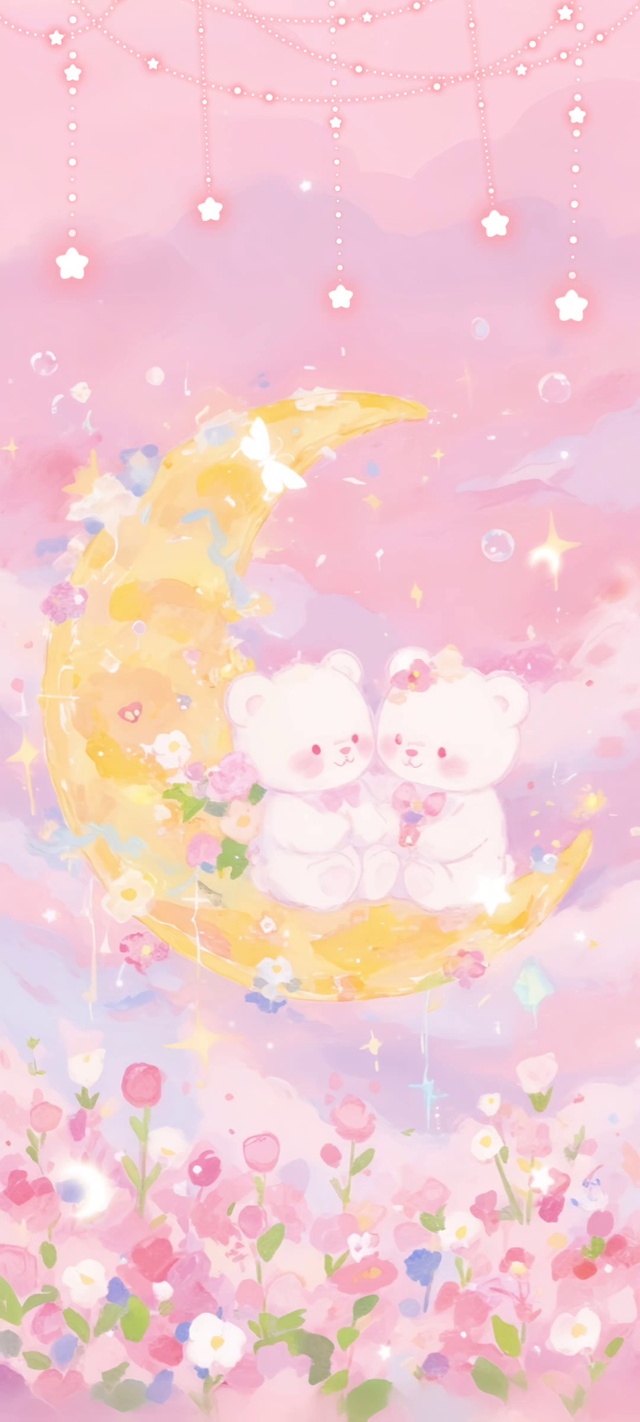 月上萌熊·浪漫花影