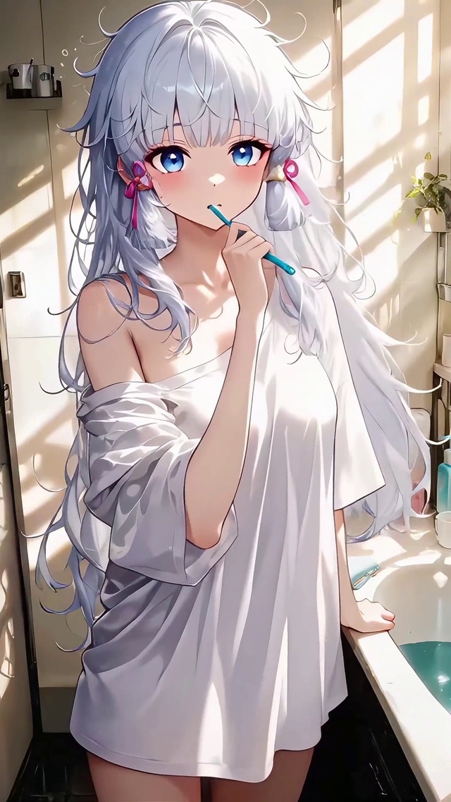 清纯洗漱美少女