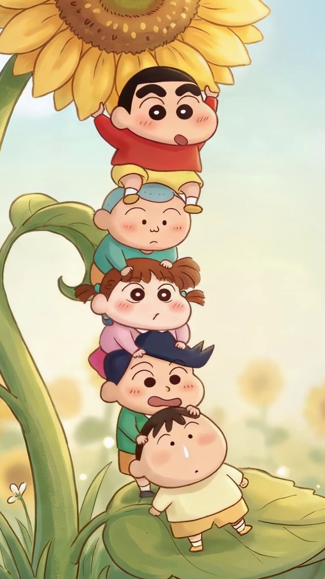 向日葵丛上蜡笔小新