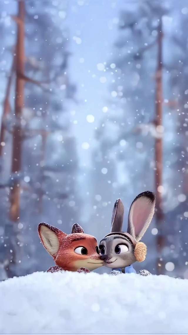 朱迪与尼克狐雪天动态壁纸
