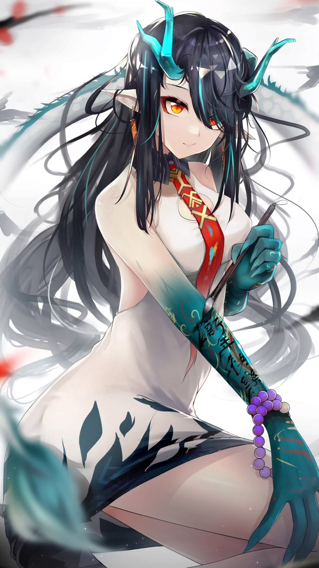 水墨丹青龙女仆4k简约