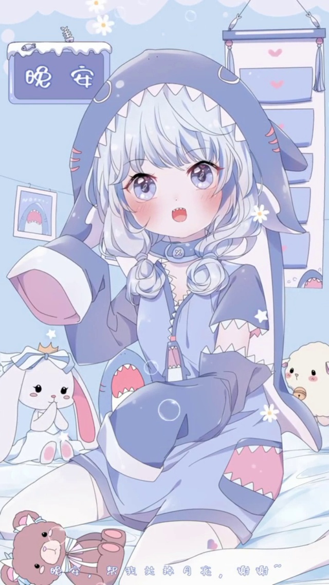 软萌可爱鲨喵酱萌萌小少女