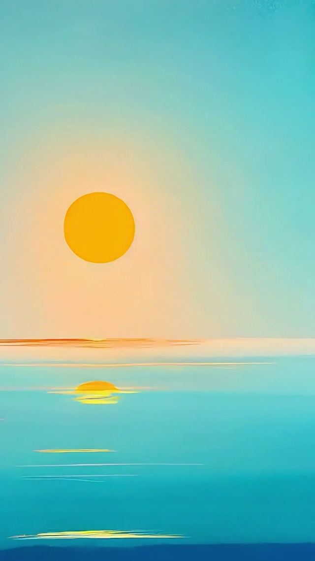 夕阳海景小船