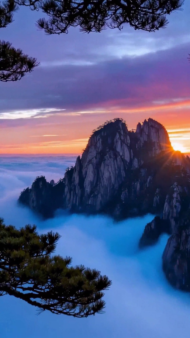 黄山日出云海绝美风景