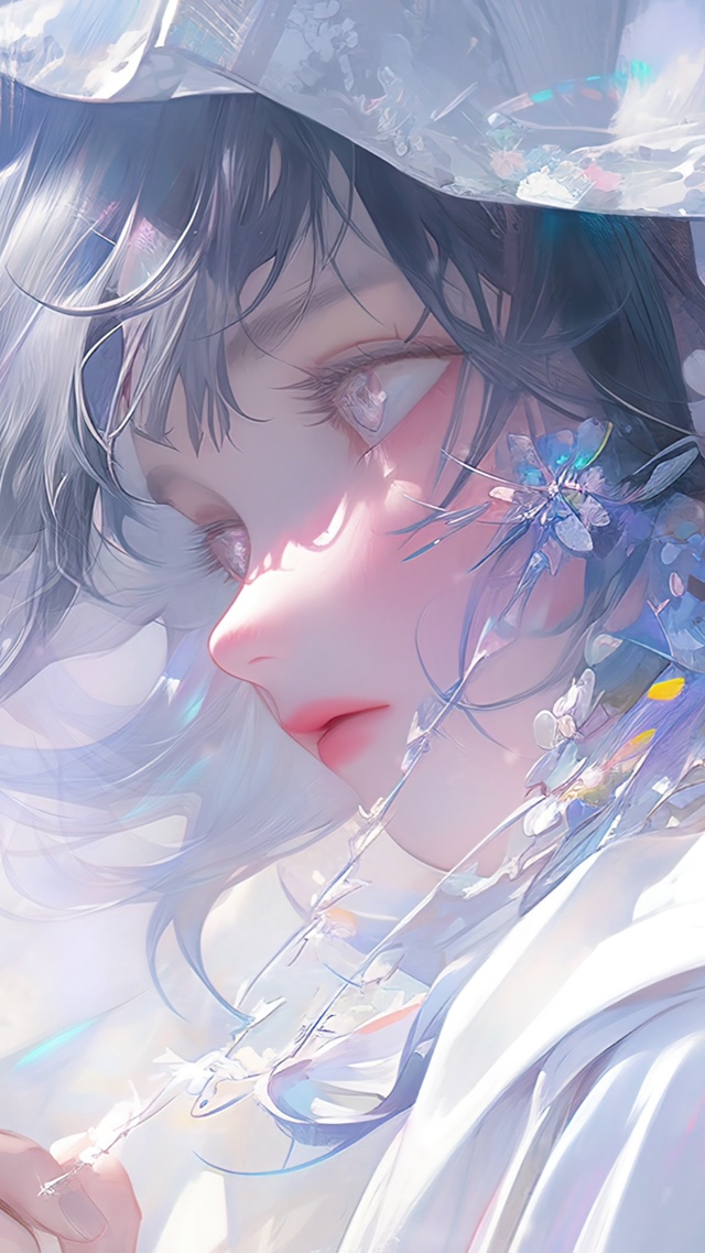 戴鸢尾花的少女