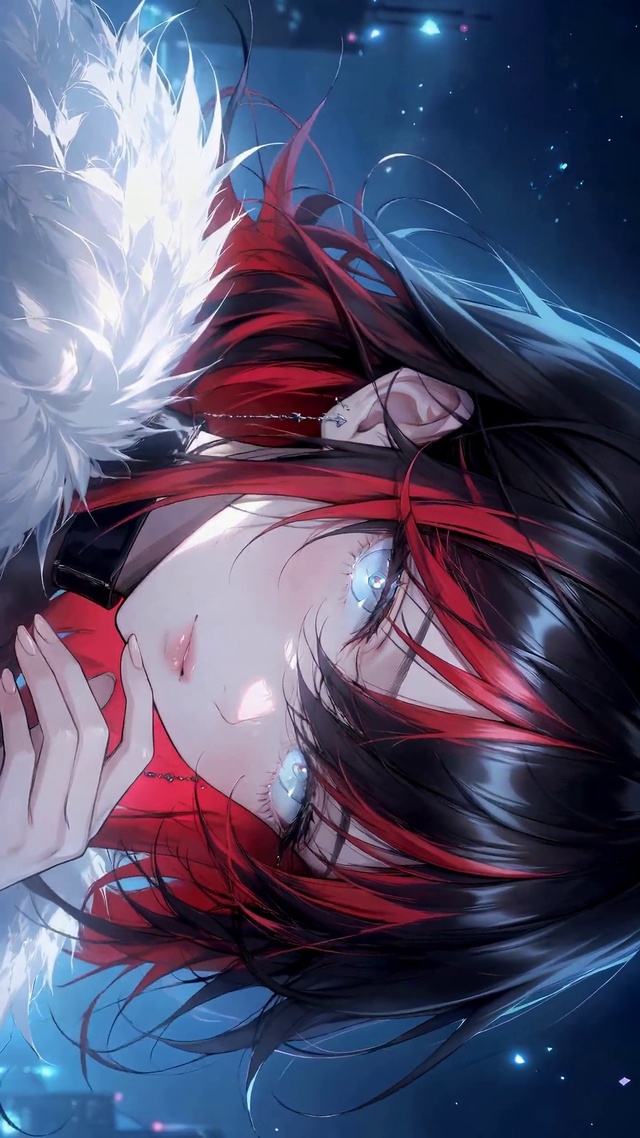 暗夜红发酷飒二次元美少女