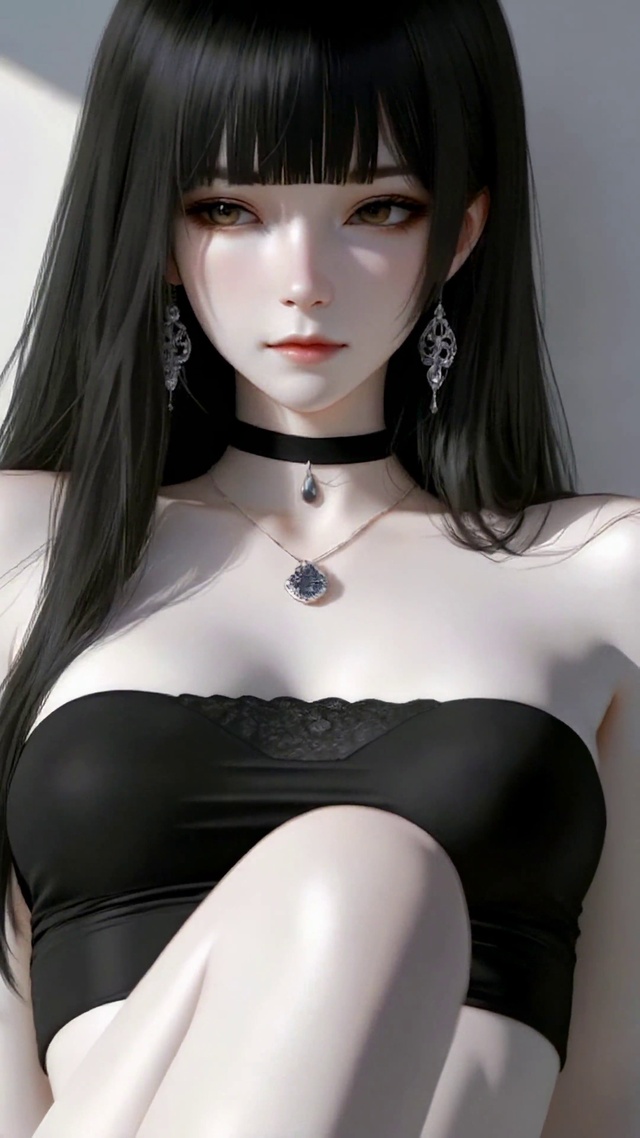 光影下的清冷美少女