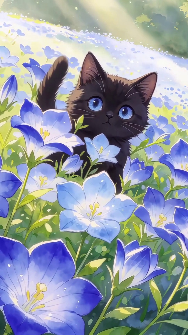 花海里的小猫咪