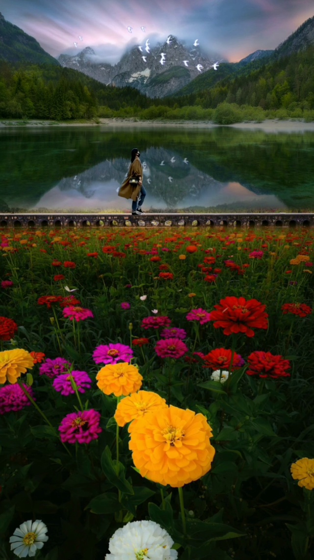 山清水秀，唯美花海