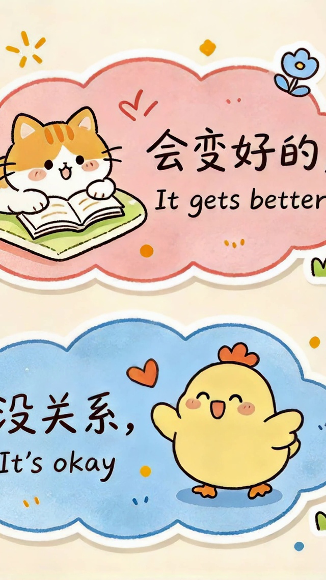 萌系小动物治愈励志文字壁纸