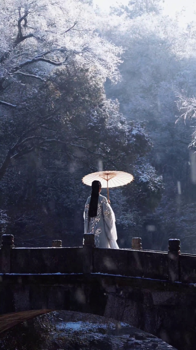桥畔听雪