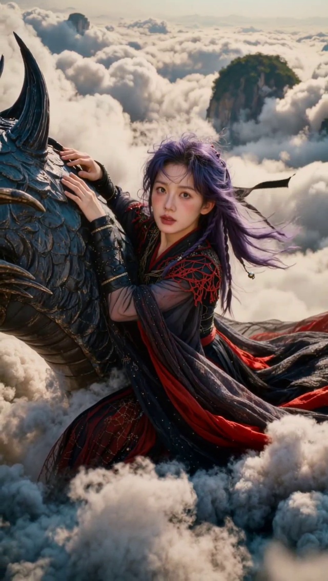 紫发美女御龙在天