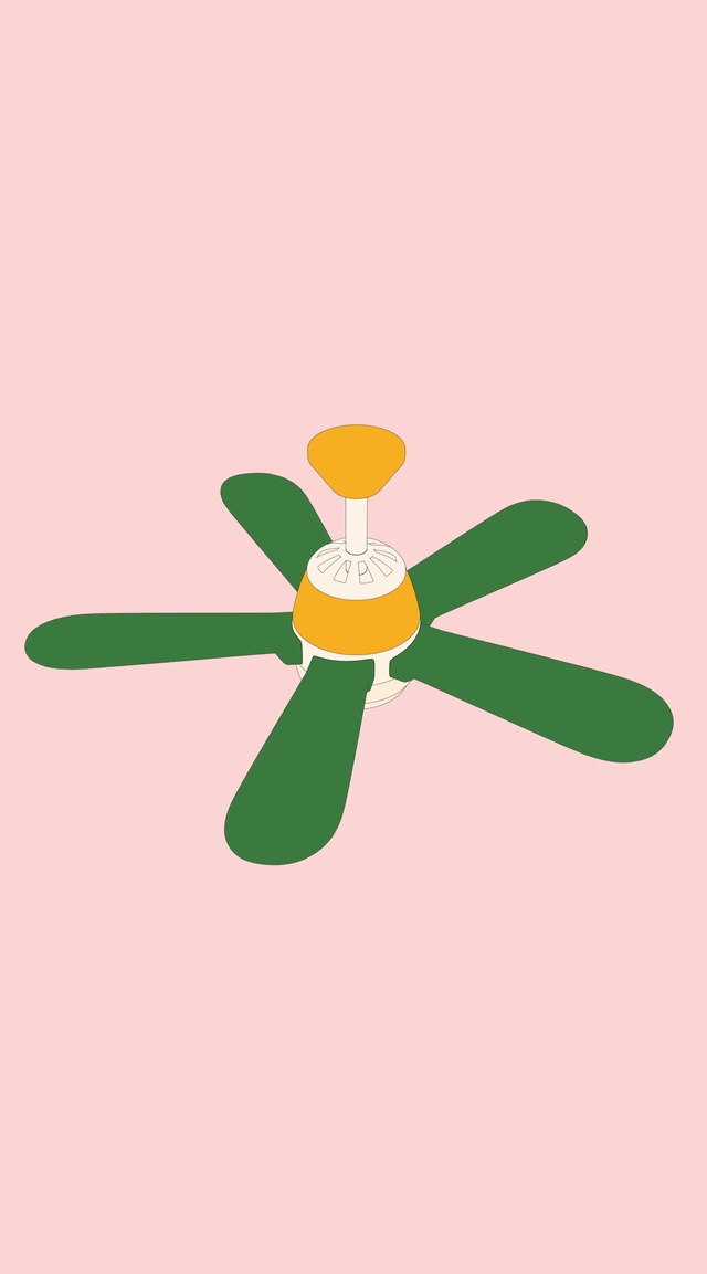 治愈清新夏日小风扇转动可爱壁纸