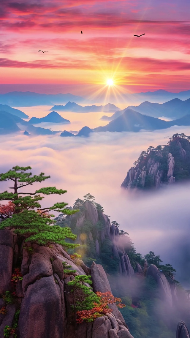 山巅日落
